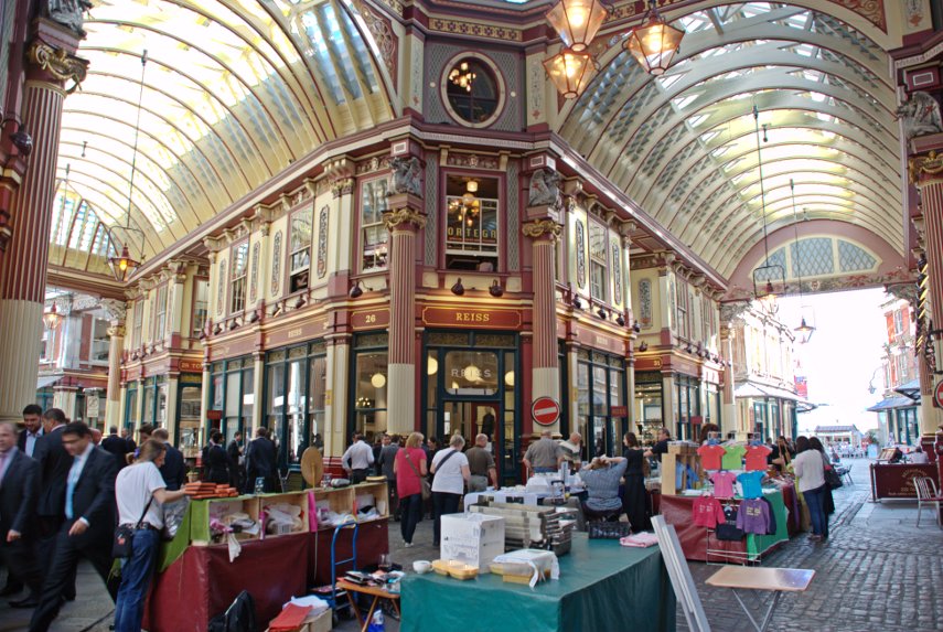 Stalls in Leadenhall Market, London, Great Britain