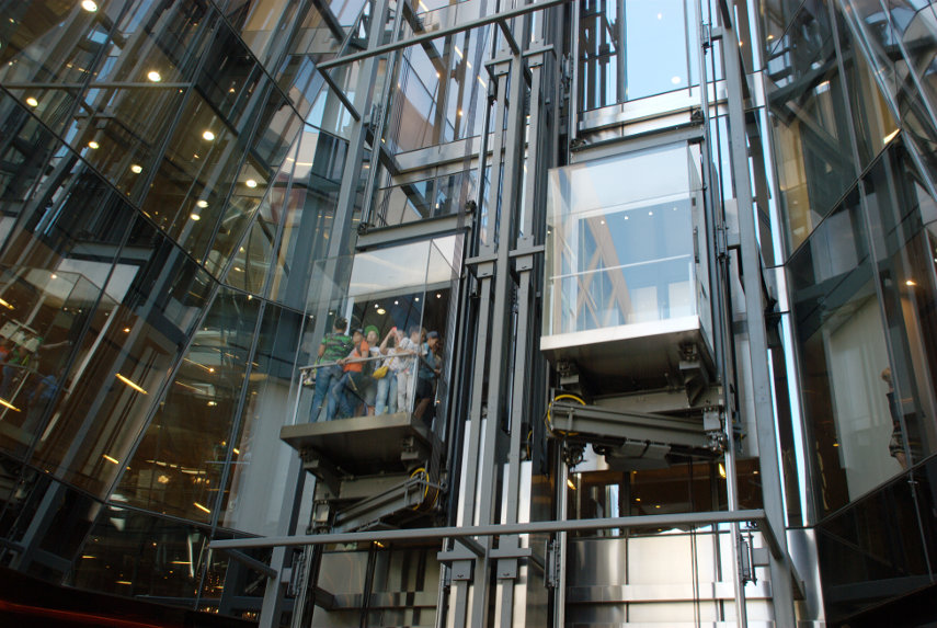 The Lifts in One New Change, London, England, Great Britain
