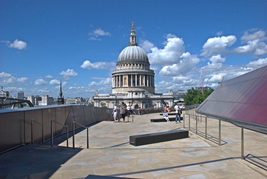 Part of the Roof Terrace, One New Change, London, England, Great Britain