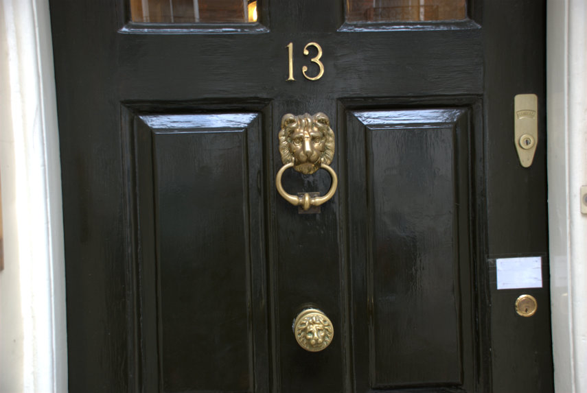 Door Knocker, Craven Street, Strand, London, England, Great Britain