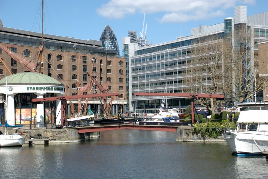 Footbridge, St. Catherine's Dock, Tower Hill, London, England, Great Britain