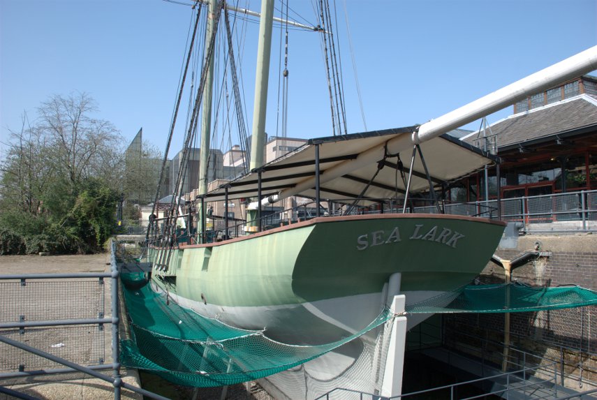 a replica sailing vessel, St. Catherine's Dock, Tower Hill, London, England