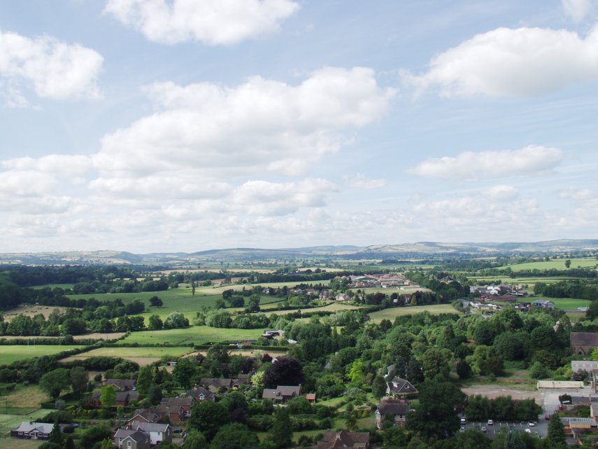 The view West from the Tower, St. Laurence Church, Ludlow, Shropshire, England, Great Britain
