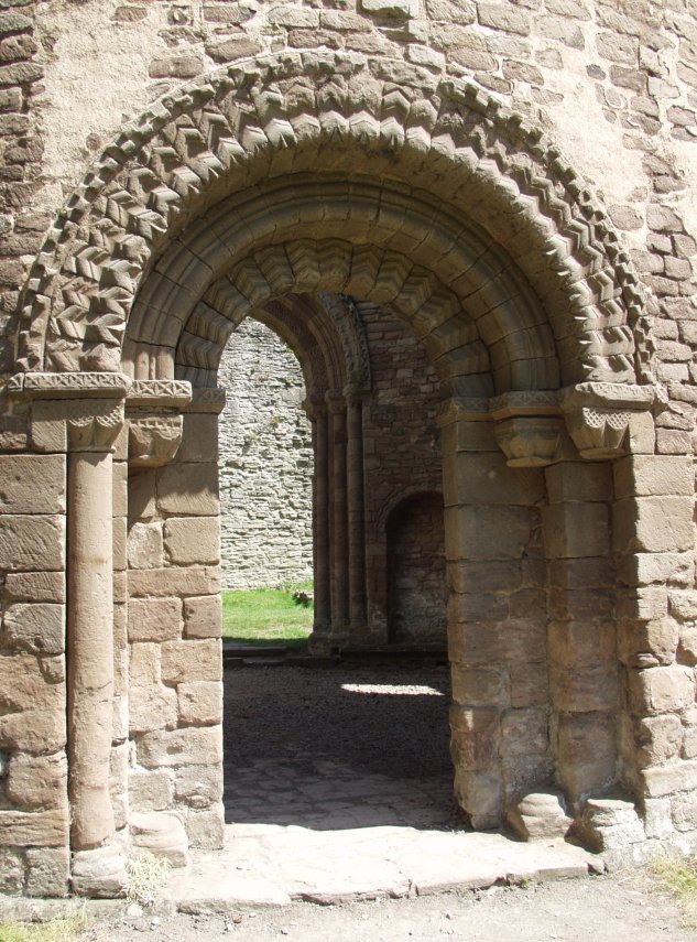 The Entrance to the Chapel, Ludlow Castle, Shropshire, England, Great Britain