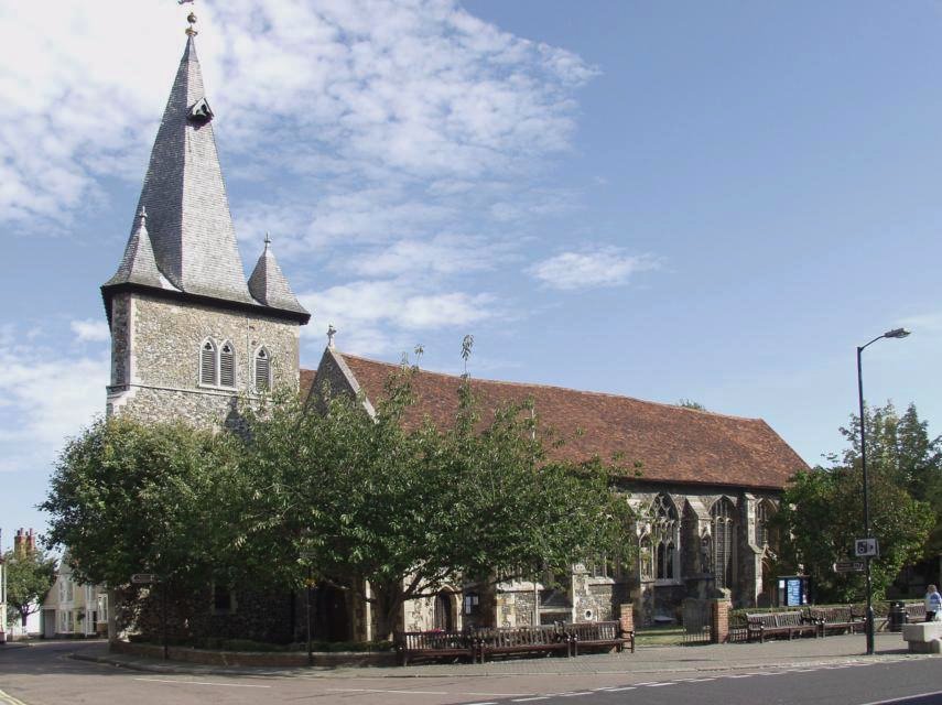 View of All Saints Church, Maldon, Essex, England
