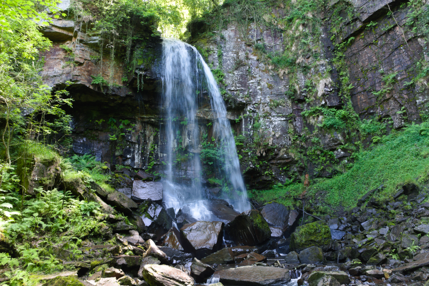 Photo of a waterfall, Melincourt, Glamorgan, 