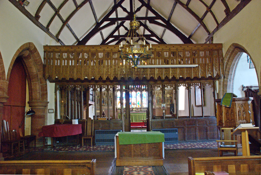 The 15th century Rood Screen, St. Nicholas Church, Montgomery, Mongomeryshire