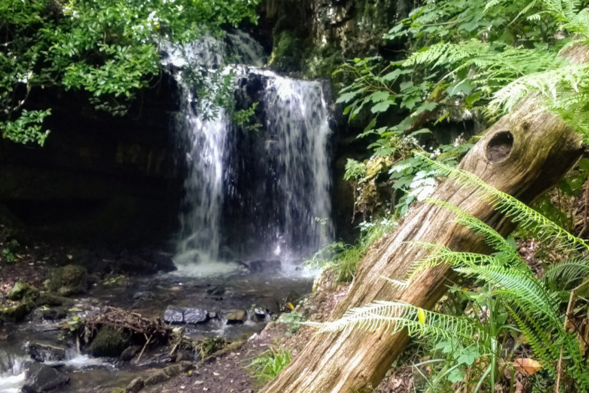 Waterfall on the River Clydach, Neath Ironworks, Glamorgan, Wales, Great Britain