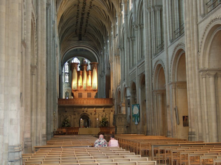 The Nave, Norwich Cathedral, Norwich, Norfolk, England, Great Britain
