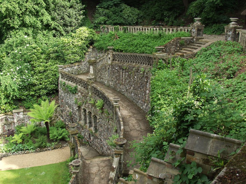 On the Italianate Terrace, Plantation Garden, Norwich, Norfolk, England, Great Britain