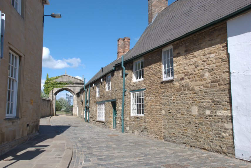 View of a lane off the Market Place, Oakham, Rutland.
