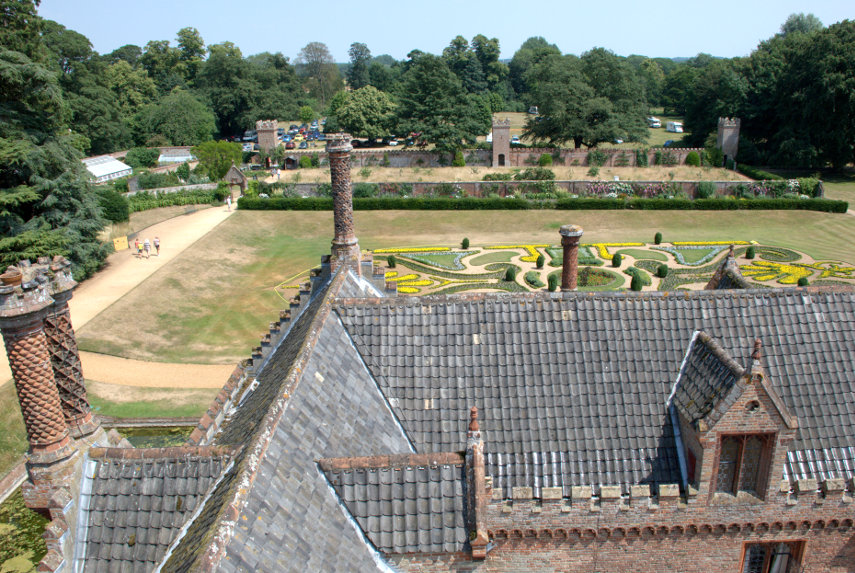 The View from the Gatehouse Roof, Oxburgh Hall, Oxburgh, Norfolk, England, Great Britain