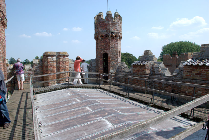 The Gatehouse Roof, Oxburgh Hall, Oxburgh, Norfolk, England, Great Britain