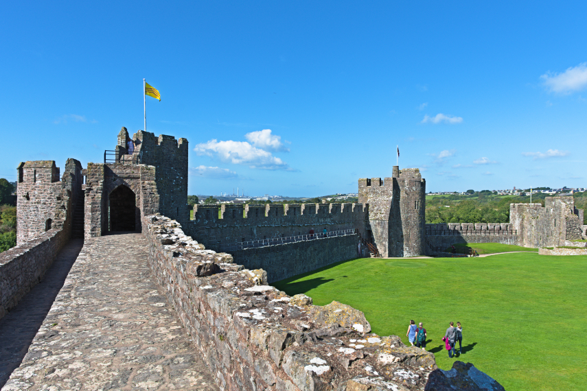 On the wall, Pembroke Castle, Pembroke, Pembrokeshire, Wales