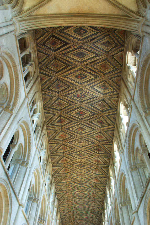 The Nave Ceiling, Peterborough Cathedral, Peterborough, Cambridgeshire, England, Great Britain