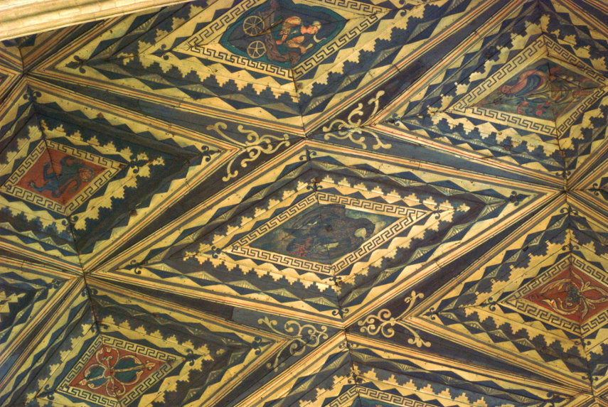 A Close-Up of the Nave Ceiling, Peterborough Cathedral, Peterborough, Cambridgeshire, England, Great Britain
