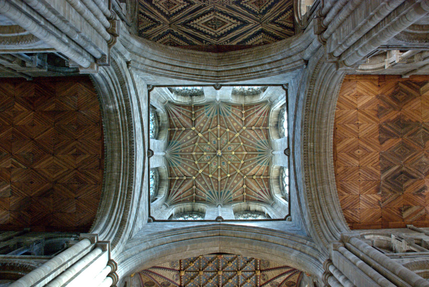 The Tower Ceiling, Peterborough Cathedral, Peterborough, Cambridgeshire, England, Great Britain