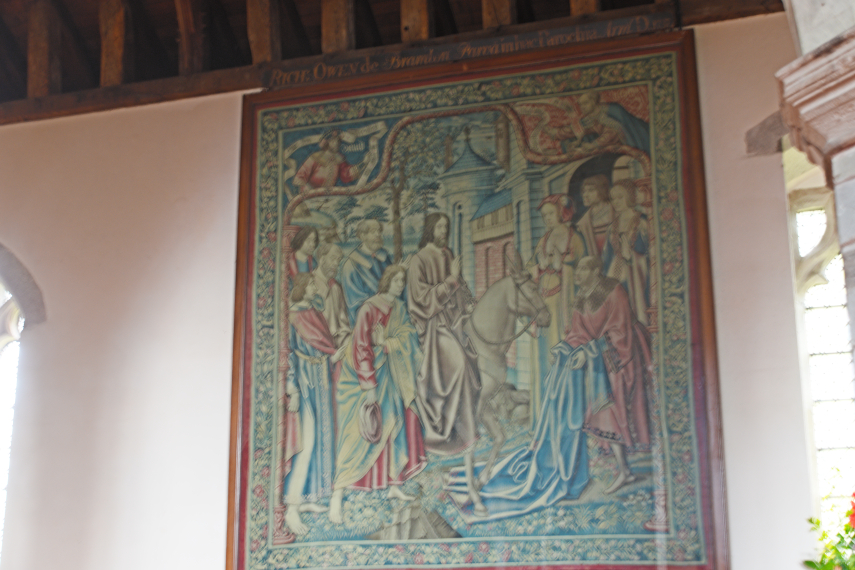 View of a tapestry, St. Andrews Church, Presteigne, Radnorshire, Wales