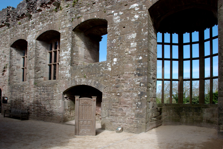 Great Hall with Oriel window, Raglan Castle, Monmouthshire, Wales, Great Britain