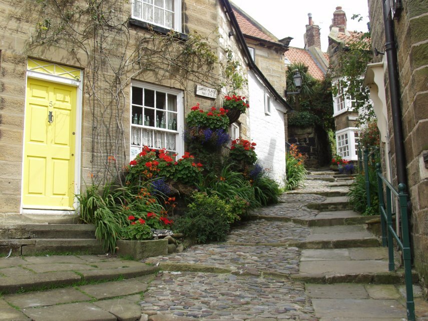 A Narrow Lane, Robin Hood's Bay, Yorkshire, England, Great Britain