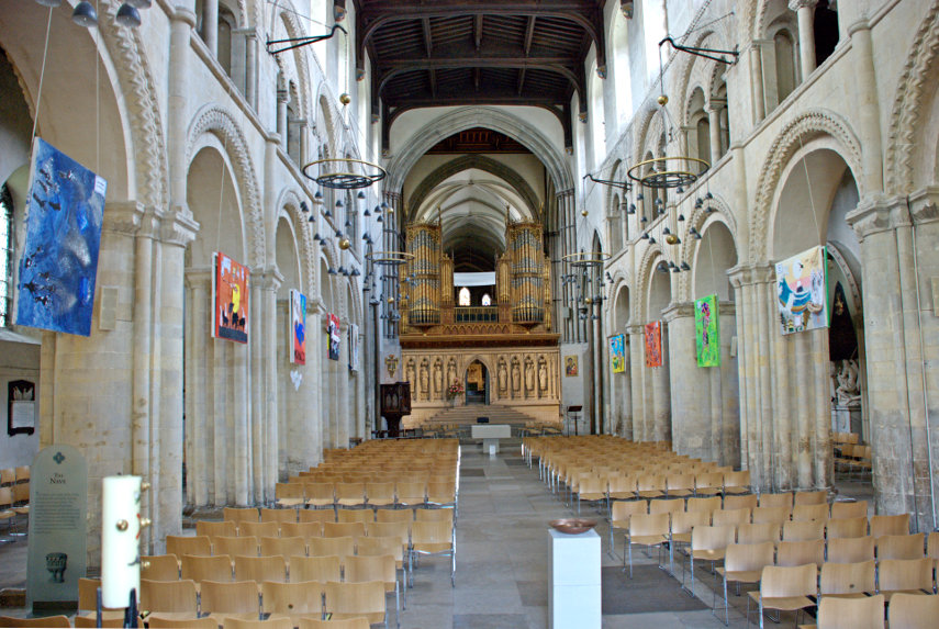 The Nave, Rochester Cathedral, Rochester, Kent, England, Great Britain