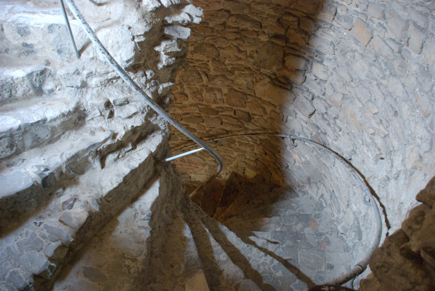 A Medieval Spiral Stairway, Rochester Castle, Rochester, Kent, England, Great Britain