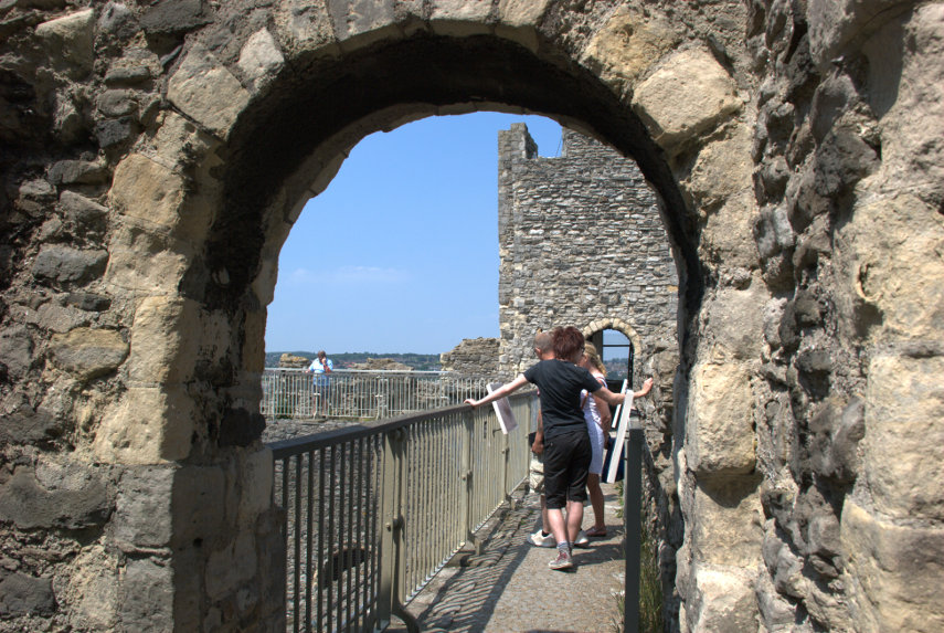The top of the Keep, Rochester Castle, Rochester, Kent, England, Great Britain