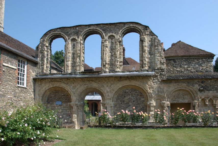 The Cloister Ruins, Rochester Cathedral, Rochester, Kent, England, Great Britain