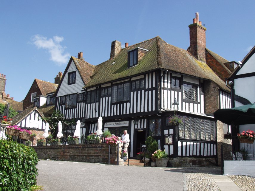 The Mermaid Inn from the rear, Rye, Sussex, England, Great Britain