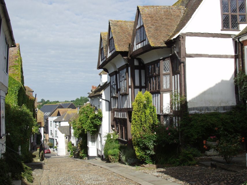 View of Mermaid Street, Rye, Sussex, England, Great Britain
