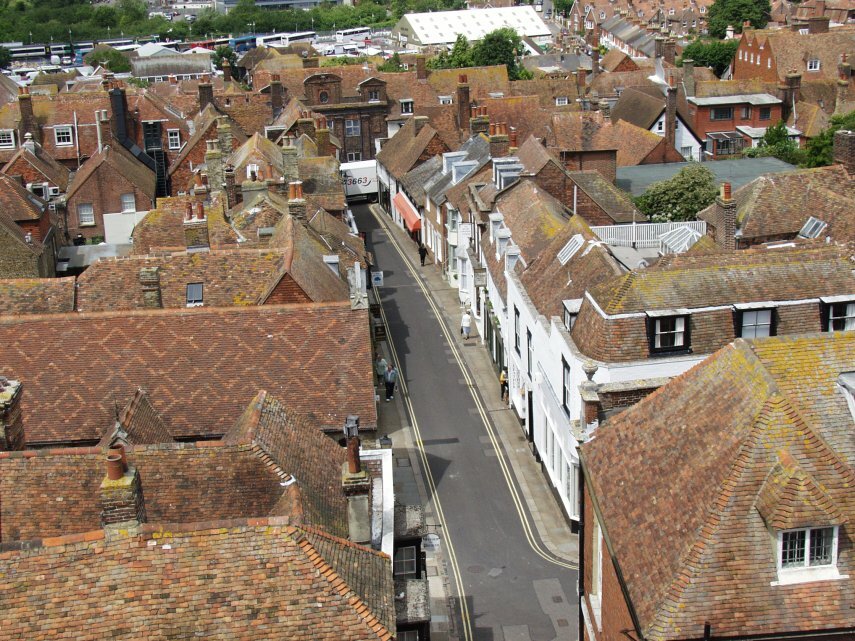 Lion Street from the Church Tower, Rye, Sussex, England, Great Britain