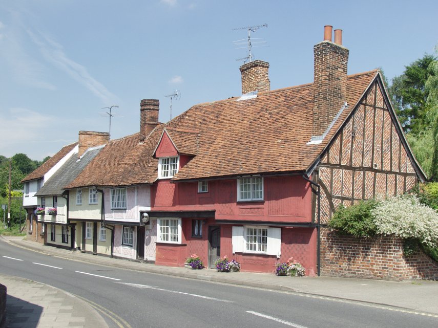 Houses in Bridge Street, Saffron Walden, Essex, England, Great Britain
