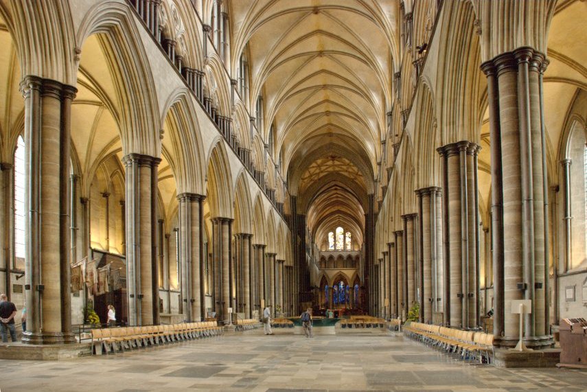 The Nave, Salisbury Cathedral, Salisbury, Wiltshire, England, Great Britain