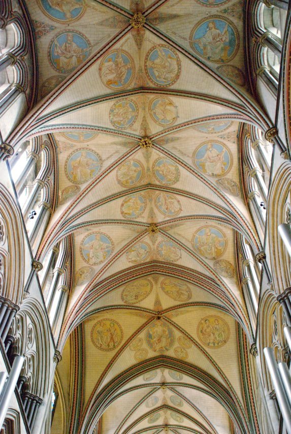 The Quire Ceiling, Salisbury Cathedral, Salisbury, Wiltshire, England, Great Britain