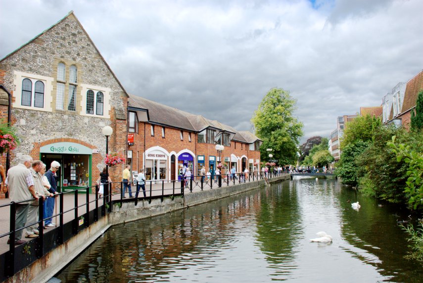 The Riverside Walk, Salisbury, Wiltshire, England, Great Britain