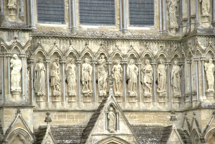 Statues, Salisbury Cathedral, Salisbury, Wiltshire, England, Great Britain