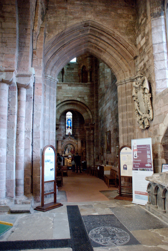 The South Aisle, Shrewsbury Abbey, Shrewsbury, Shropshire, England, Great Britain