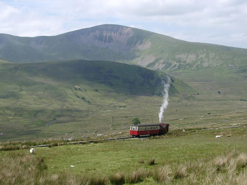 A Steam Locomotive, Mountain Railway, Snowdon, Caernarfonshire, Wales, Great Britain