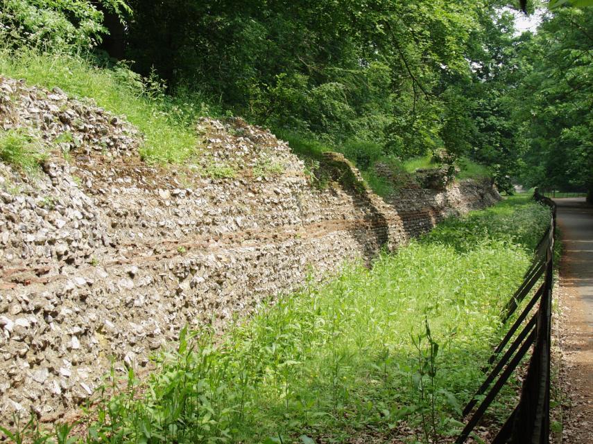 Verulamium town wall (Roman), St. Albans, Hertfordshire, England