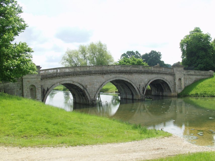 The Lion Bridge, Burghley House, Stamford, Lincolnshire, England, Great Britain