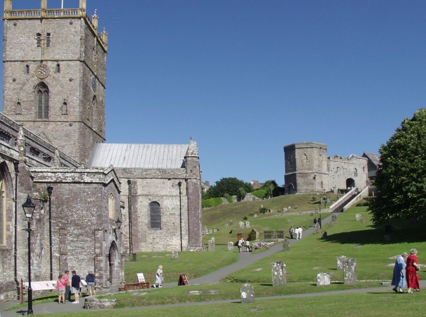 The Cathedral and Gatehouse, St. David's, Pembrokeshire, Wales, Great Britain