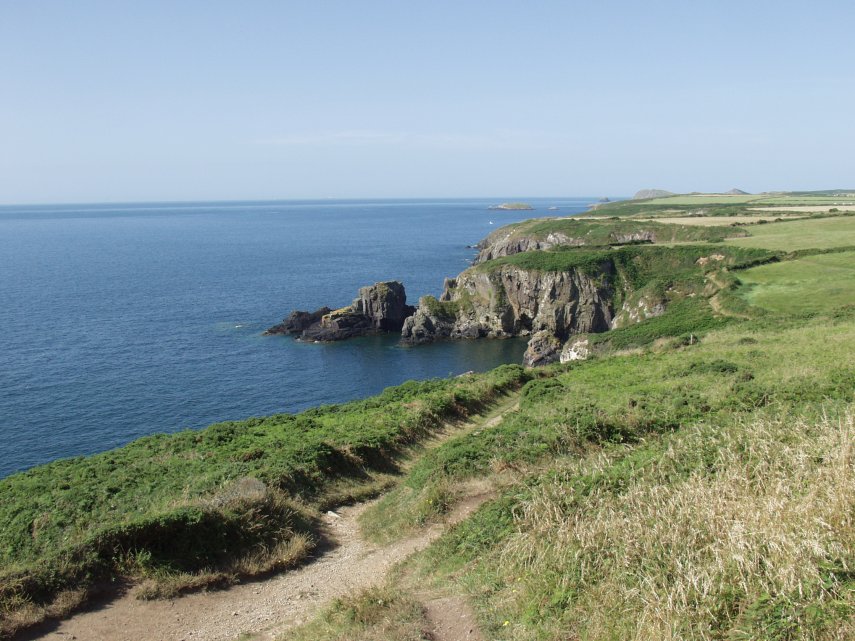 The coast path from St. Nons, St. David's, Pembrokeshire, Wales, Great Britain