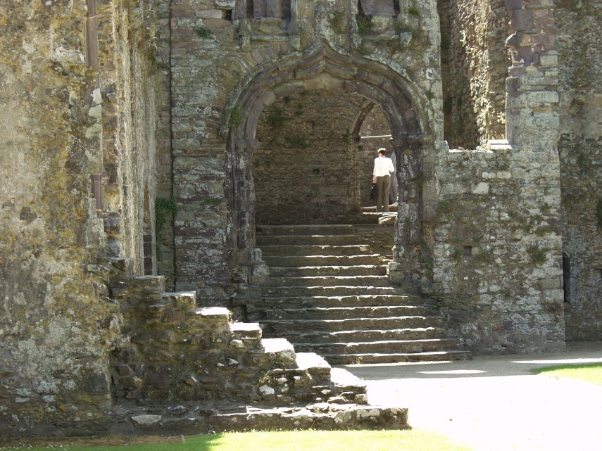 Steps and Entrance to the Great Hall, The Bishop's Palace, St. David's, Pembrokeshire, Wales, Great Britain