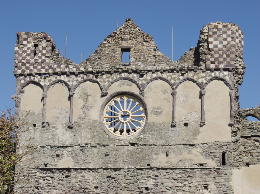 The Wheel Window, Bishop's Palace, St. David's, Pembrokeshire, Wales, Great Britain