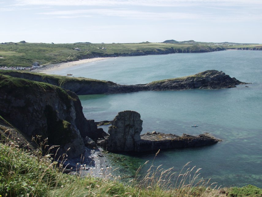 Looking back to Whitesands, St. David's, Pembrokeshire, Wales, Great Britain