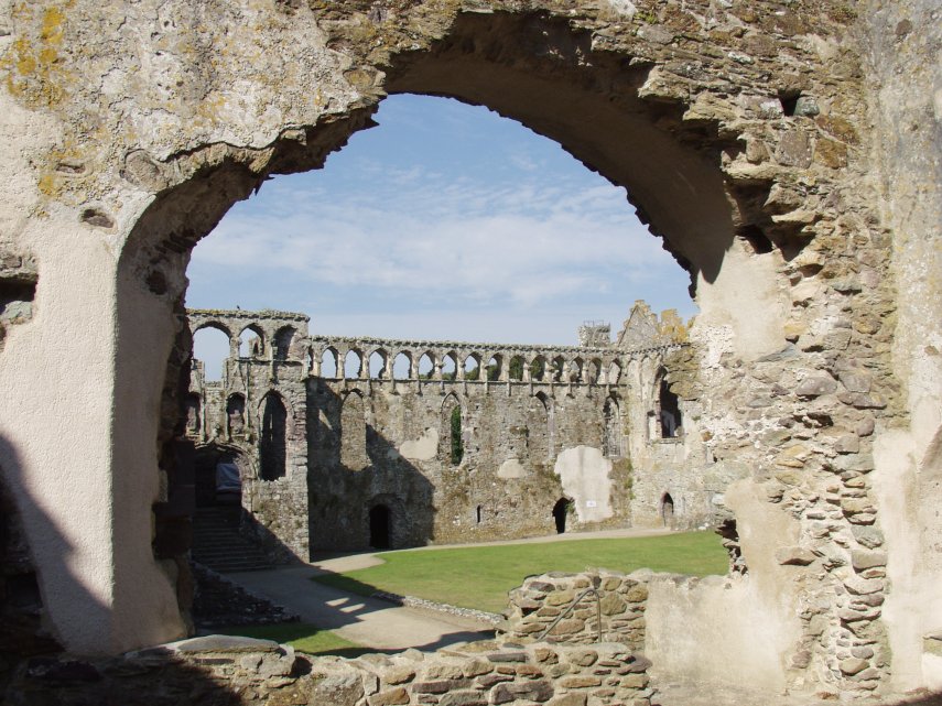 The view from the Bishop's Suite, Bishop's Palace, St. David's, Pembrokeshire, Wales, Great Britain