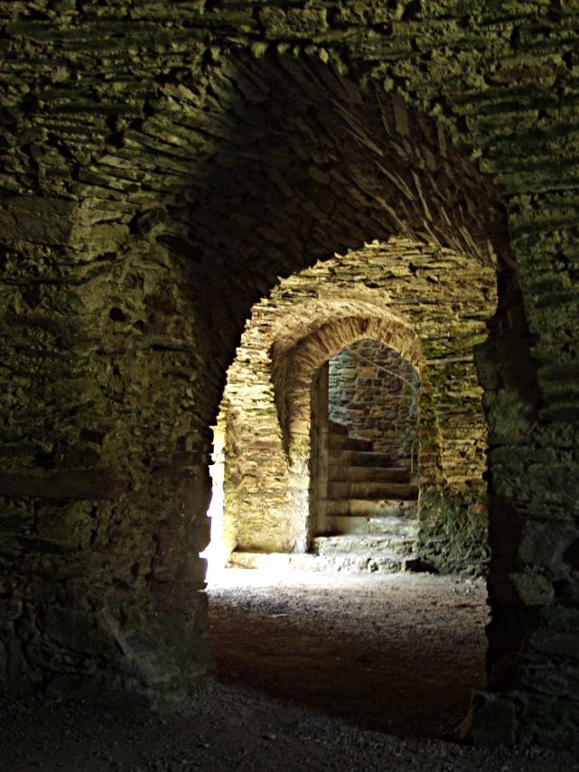 Part of the large Undercroft, Bishop's Palace, St. David's, Pembrokeshire, Wales, Great Britain
