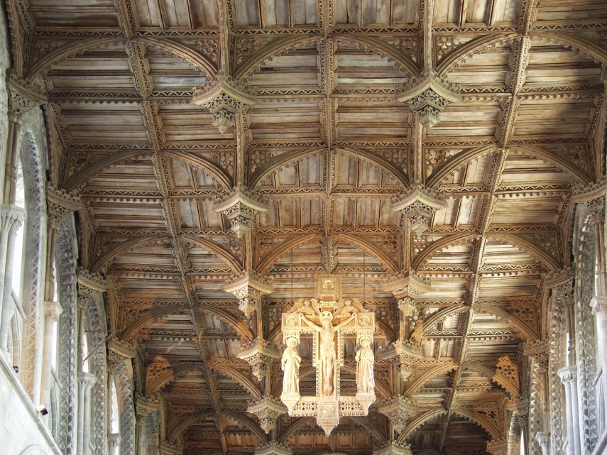 The Nave Ceiling, St. David's Cathedral, St. David's, Pembrokeshire, Wales, Great Britain