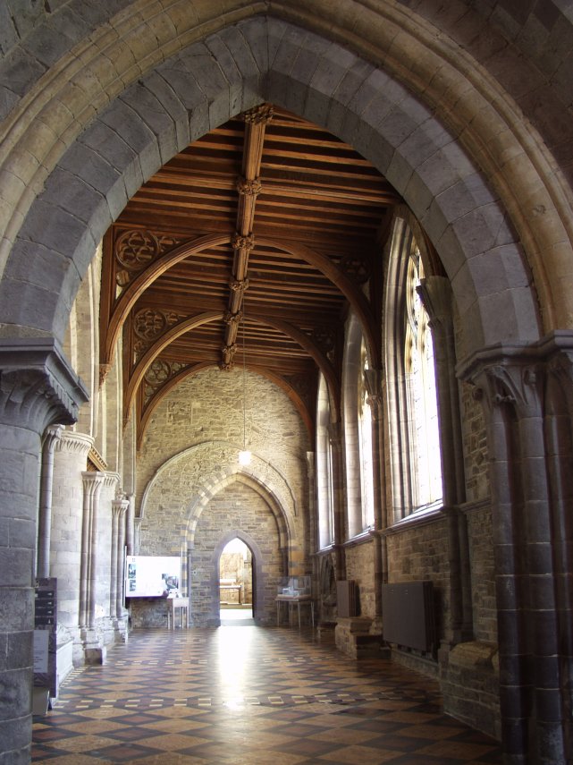 The South Aisle looking east, St. David's Cathedral, St. David's, Pembrokeshire, Wales, Great Britain