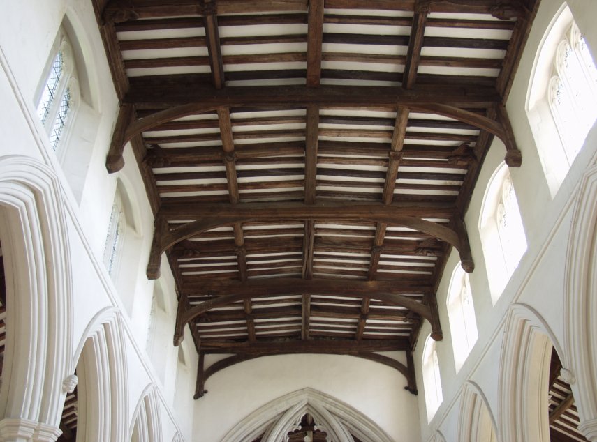 The Nave Roof, Church of St. Mary the Virgin, Stebbing, Essex, England, Great Britain